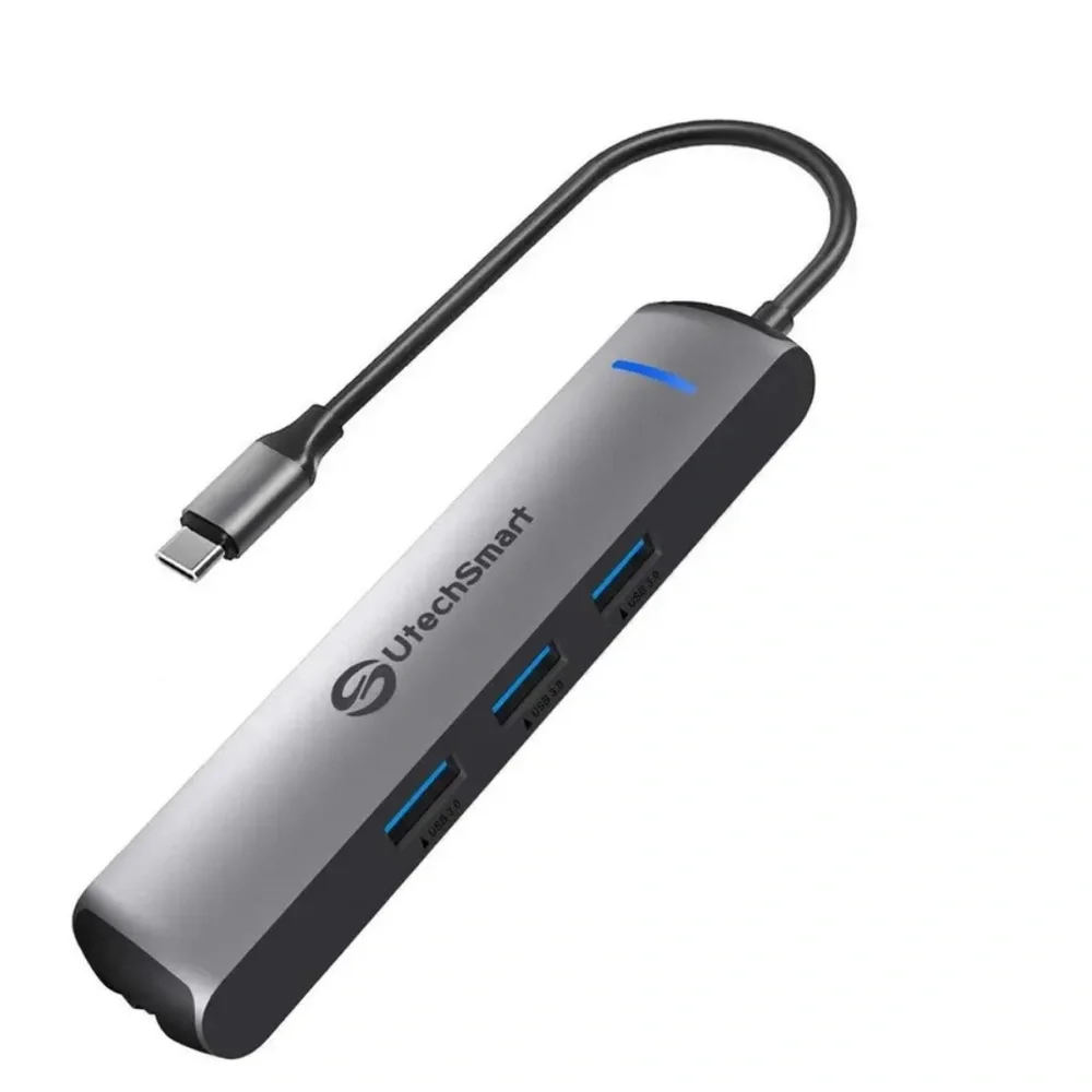 USB C Hub 6 in 1 C to HDMI Adapter 1000M Ethernet Power Delivery PD Charging